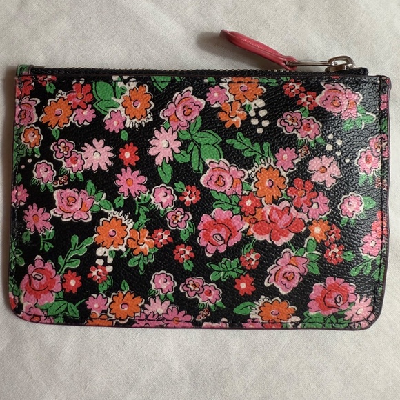 Coach Keychain Pouch Zip Pink Multi Color Wallet - Picture 2 of 3